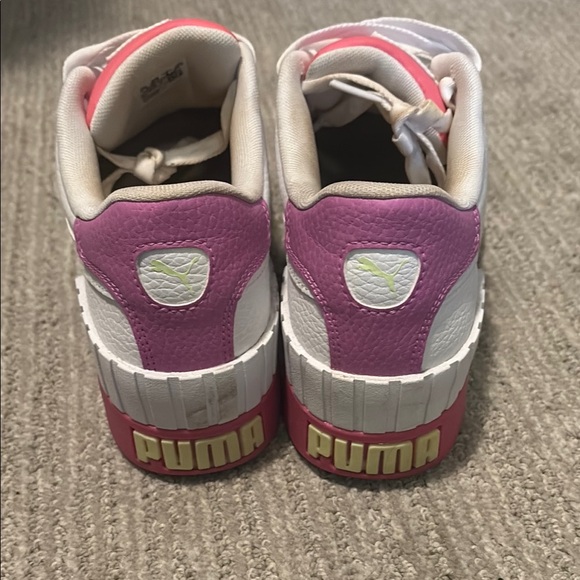 Puma Women's White and Pink Sneakers - Picture 2 of 5